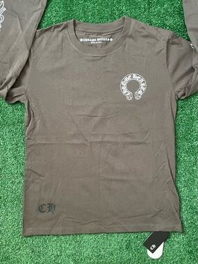 Chrome Hearts Brown Logo Horseshoe Long-Sleeve Tee